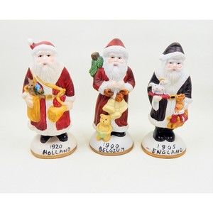 Old World European Santa Porcelain Figurines Traditional Set of 3 Jamestown